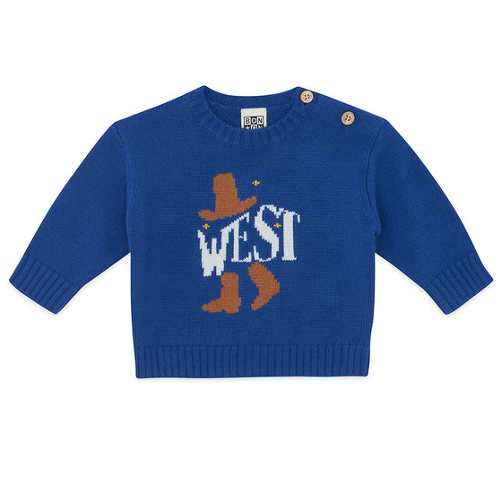 BONTON Misty West Baby Sweater - Bleu Brut