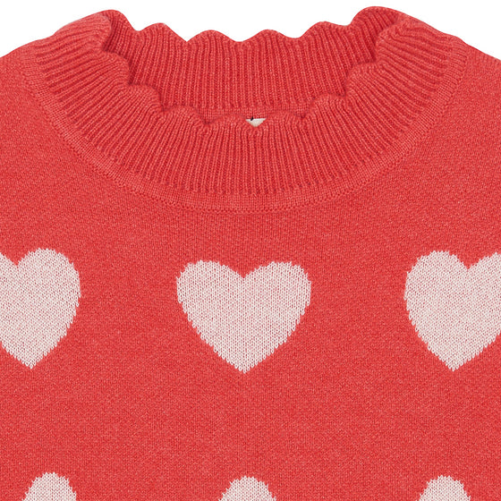 BONTON Mila Heart Sweater - Rose Faroe