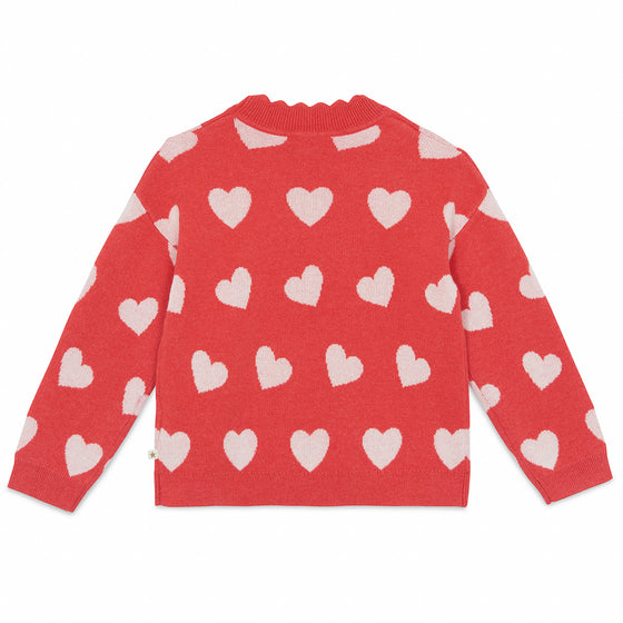 BONTON Mila Heart Sweater - Rose Faroe