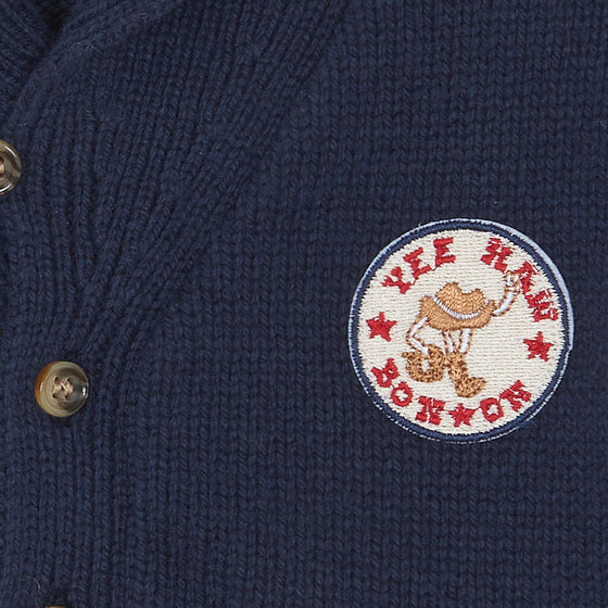 BONTON Hubert Collared Baby Cardigan - Bleu Brut