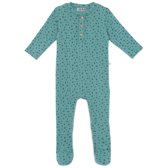 BONTON Mynight Footed Stars Pyjama - Bleu Vintage