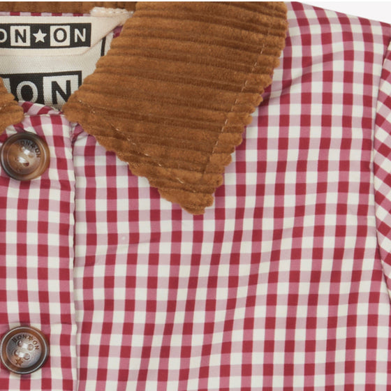 BONTON Marcel Gingham Baby Jacket - Red and White
