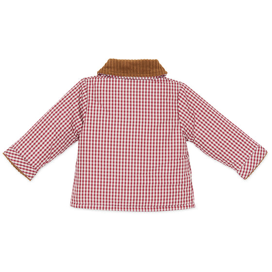 BONTON Marcel Gingham Baby Jacket - Red and White