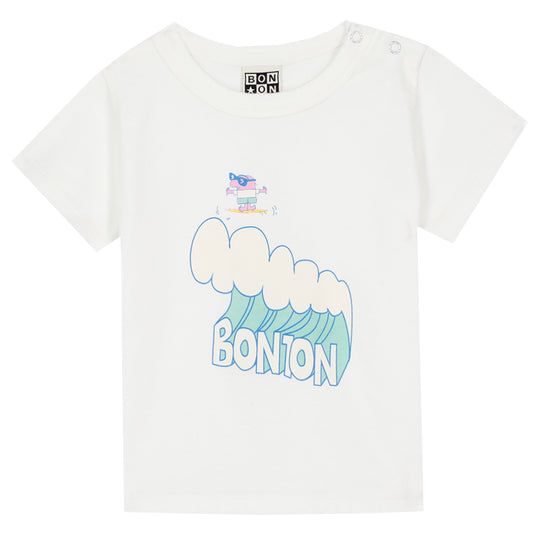 BONTON Tuba Wave Baby T-Shirt - Ecru Bonton
