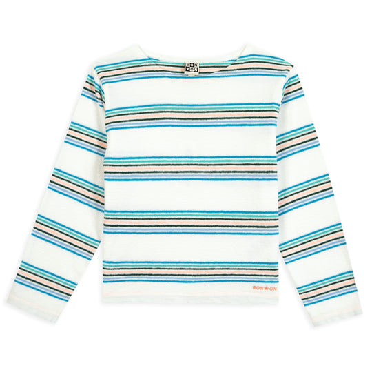 BONTON Rainbow Stripe T-Shirt - Ecru Bonton
