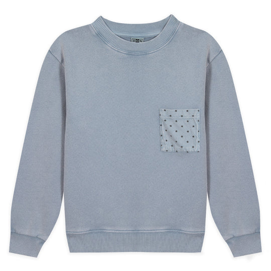 BONTON Narciss Star Pocket Sweatshirt - Bleu Bebe