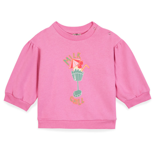 BONTON Chilled Milk Baby Sweatshirt - Rose Fiesta