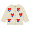 BONTON Nina Tulip Hearts Baby Cardigan - Ecru