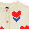 BONTON Nina Tulip Hearts Baby Cardigan - Ecru