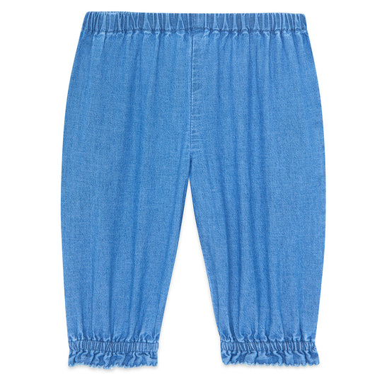 BONTON Noodle Frill Baby Pants - Chambray