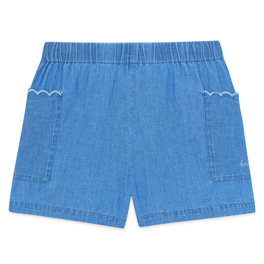 BONTON Clovis Frill Pocket Shorts - Chambray