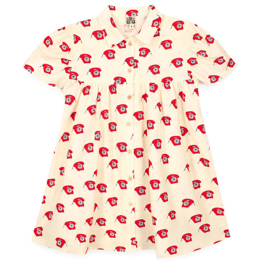 BONTON Lulu Retro Phone Dress - Red