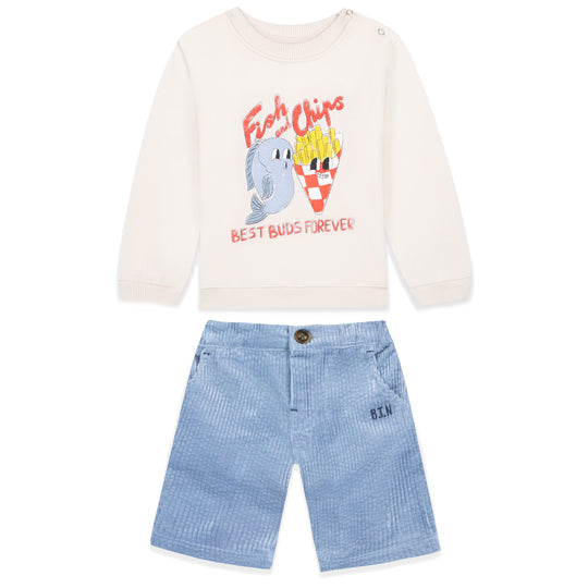 BONTON Fish & Chips Baby Set - Milk