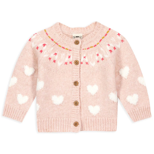 BONTON Pastel Baby Cardigan - Rose Baby