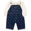 BONTON Puzzle Overalls Set - Denim Hearts