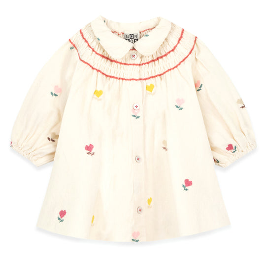 BONTON Poupee Baby Dress - Coeur Flower