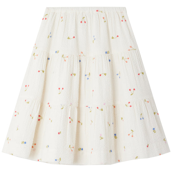 Lise Cherries Cotton Midi Skirt
