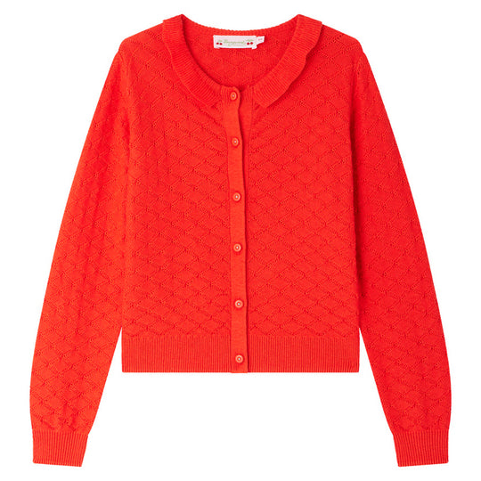 BONPOINT Emy Collared Cardigan - Poppy