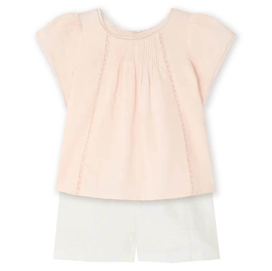 BONPOINT Lacacia Vintage Lace Baby Set - Rose/White