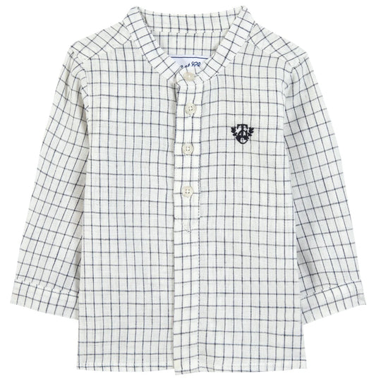 TARTINE ET CHOCOLAT Navy Checked Baby Shirt