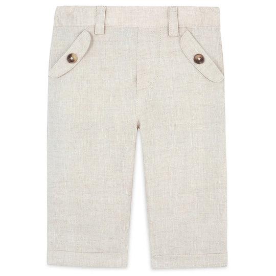TARTINE ET CHOCOLAT Classic Linen Baby Trousers - Beige