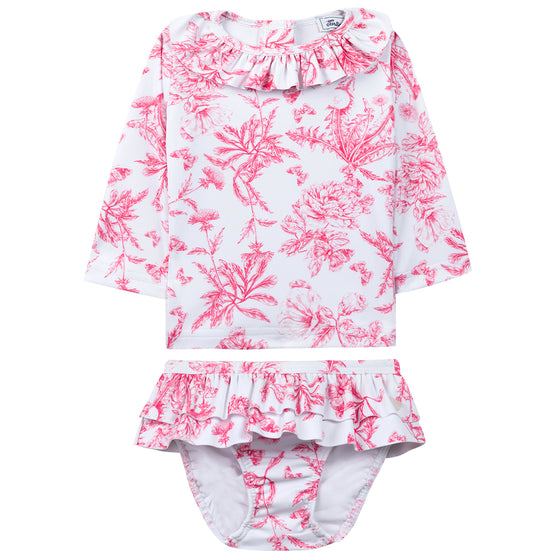 TARTINE ET CHOCOLAT Toile de Juoy Baby Swim Set - Hot Pink