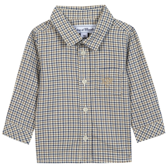 TARTINE ET CHOCOLAT COTTON BABY PLAID SHIRT - ECORCE