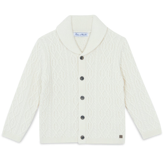 TARTINE ET CHOCOLAT HIGH-NECK WOOL SWEATER - NACRE