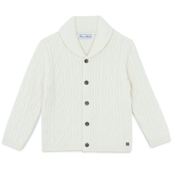 TARTINE ET CHOCOLAT HIGH-NECK WOOL SWEATER - NACRE