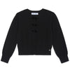 TARTINE ET CHOCOLAT WOOL AND CASHMERE GIRL CARDIGAN WITH KNOTS - BLACK