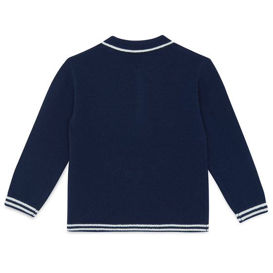 TARTINE ET CHOCOLAT WOOL SWEATSHIRT WITH NECK - MARINE