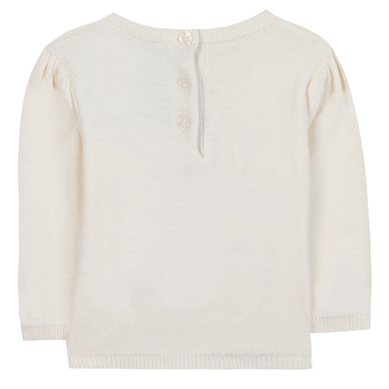 TARTINE ET CHOCOLAT FLOWER SWEATSHIRT - NACRE AND PINK