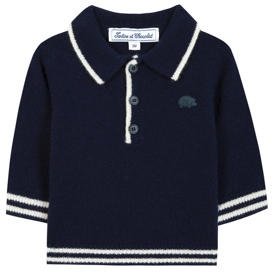 TARTINE ET CHOCOLAT WOOL HEDGEHOG SWEATSHIRT - MARINE