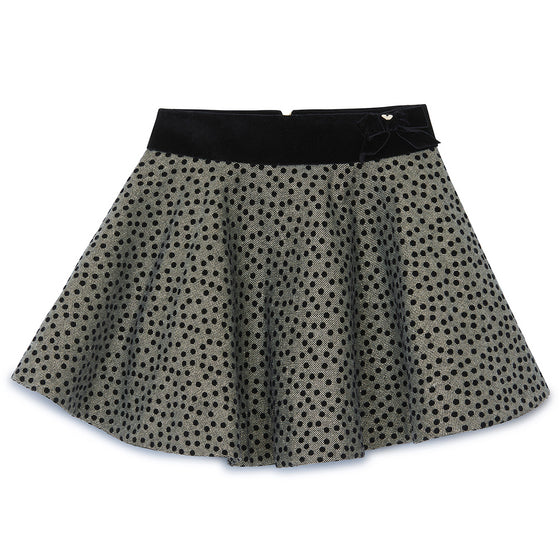 TARTINE ET CHOCOLAT POLKA DOT SKIRT - BLACK
