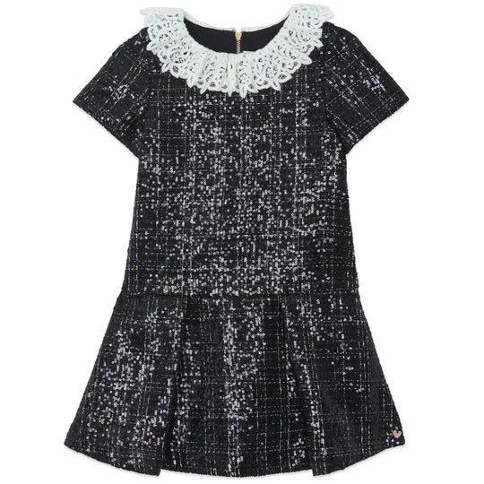TARTINE ET CHOCOLAT SHINY DRESS - BLACK