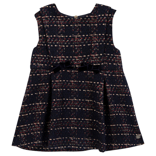 TARTINE ET CHOCOLAT BABY SLEEVELESS PLAID DRESS - MARINE