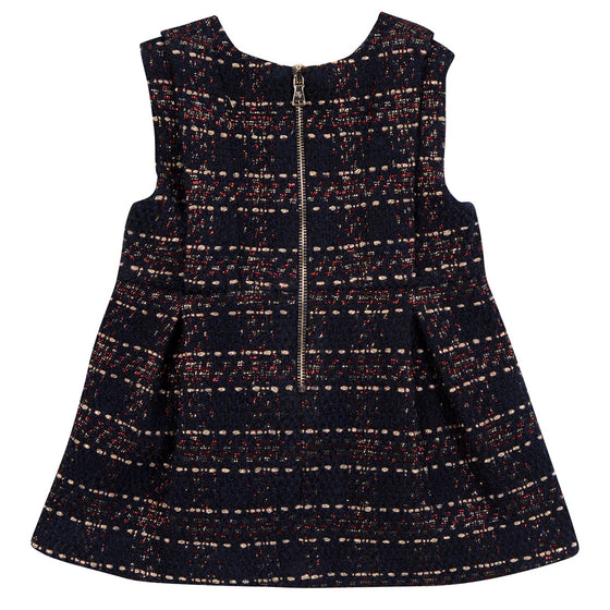 TARTINE ET CHOCOLAT BABY SLEEVELESS PLAID DRESS - MARINE