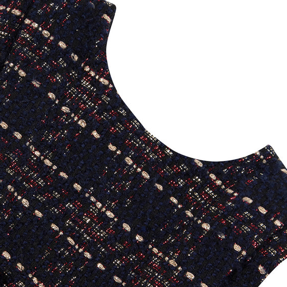 TARTINE ET CHOCOLAT BABY SLEEVELESS PLAID DRESS - MARINE