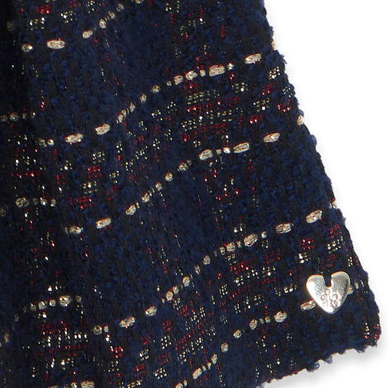 TARTINE ET CHOCOLAT SHORT SLEEVED CHECKED DRESS - MARINE