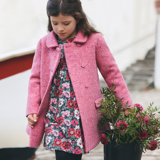 TARTINE ET CHOCOLAT GIRL COAT - MAGENTA