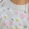 TARTINE ET CHOCOLAT Embroidered Floral Sweater - Nacre