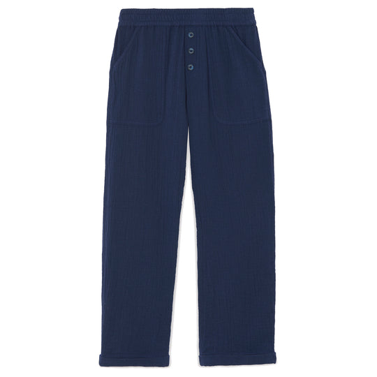 TARTINE ET CHOCOLAT Gauze Cotton Pants - Marine