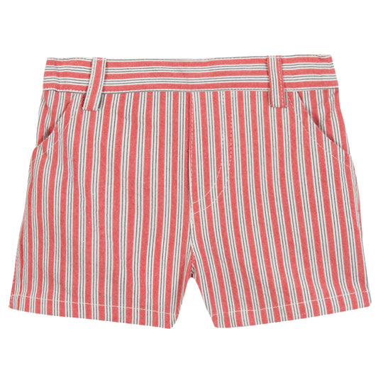 TARTINE ET CHOCOLAT Striped Cotton Baby Shorts - Rouge