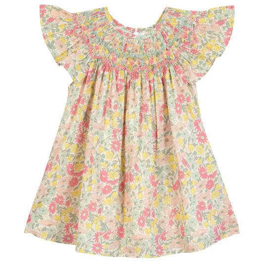 TARTINE ET CHOCOLAT Liberty Flutter Baby Dress - Citrus