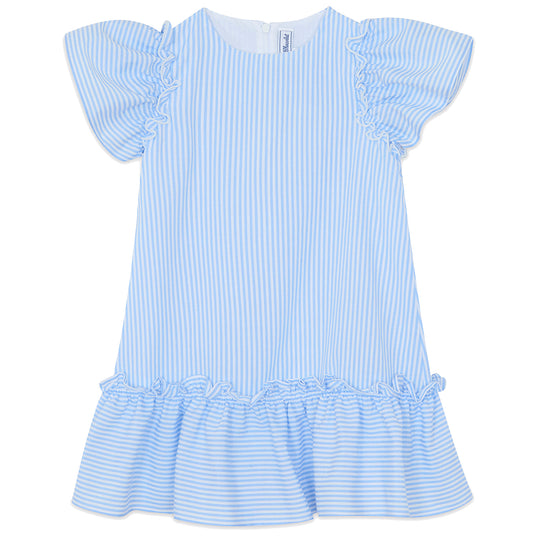 TARTINE ET CHOCOLAT Aegean Blue Flutter Dress