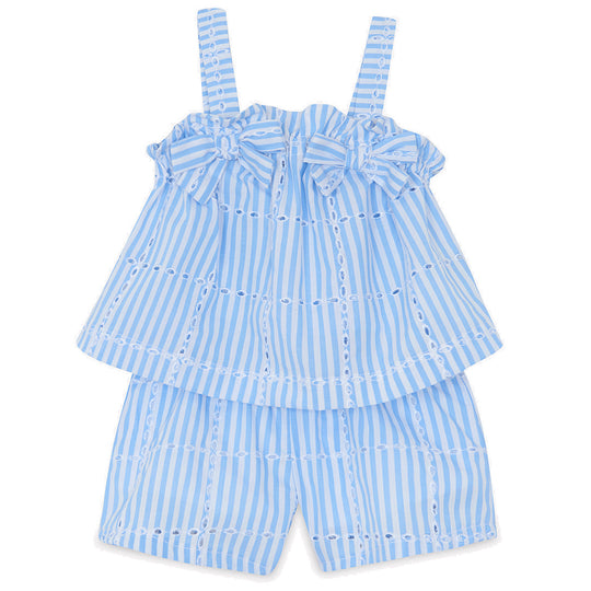 TARTINE ET CHOCOLAT Seersucker Bows Baby Set