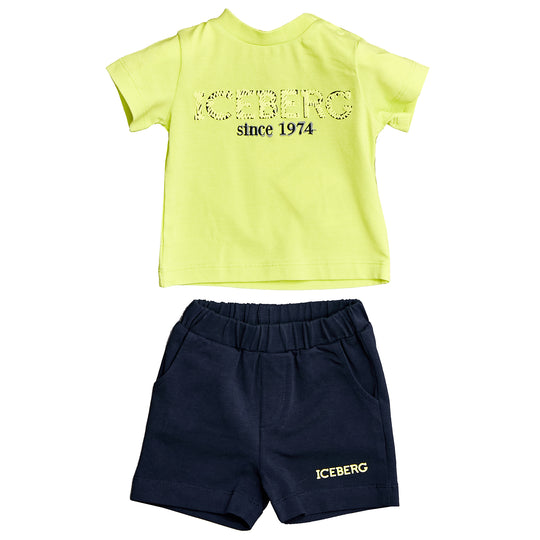 ICEBERG Neon Scribble Logo Baby Set