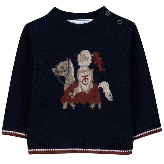 TARTINE ET CHOCOLAT Shining Armor Baby Sweater - Marine