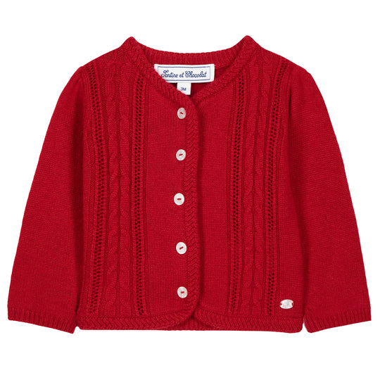 TARTINE ET CHOCOLAT Cerise Baby Cardigan