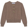 TARTINE ET CHOCOLAT Velvet Bow Cardigan - Chataigne